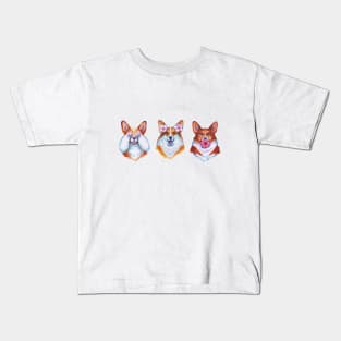 Three wise corgies Kids T-Shirt